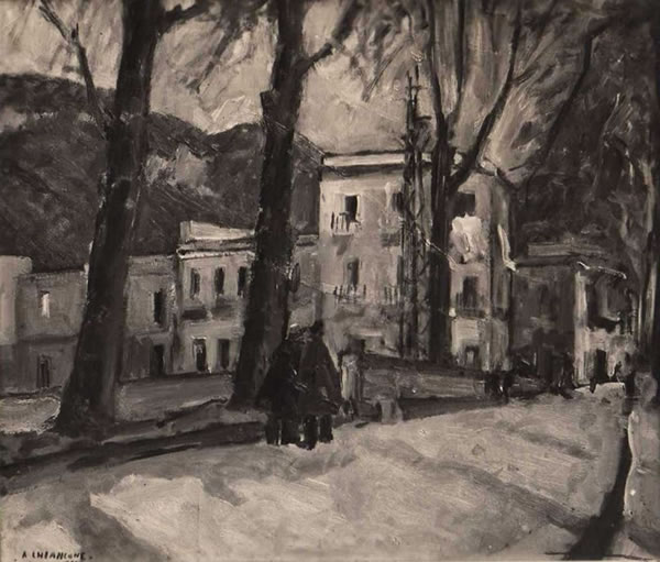 Strada a Soccavo (Paesaggio grigio), 1932, olio, esposta alla IV Sindacale Campana, 1933, ubicazione ignota